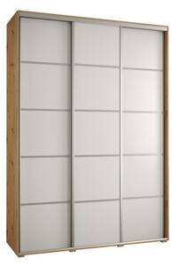 Szafa przesuwna wysoka Davos 4 180, gł. 60 cm artisan + biały + srebrny