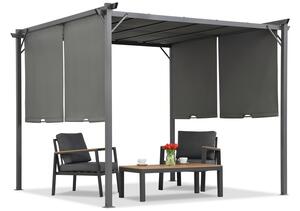 Antracytowa pergola tarasowa Sevilla 3x3m Garden Point