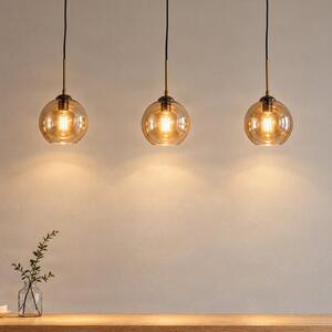 Lampa Wisząca Lindby, Sofian, ściemnialny, antyczny mosiądz, salon, szkło, nowoczesny