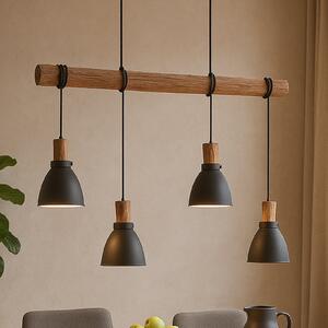 Lampa Wisząca Lindby, Trebale, ściemnialny, czarny, salon, metal, skandynawski