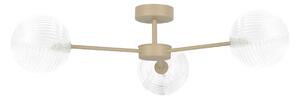 Sufitowa lampa z trzema kloszami transparentno-beżowa P6-W98