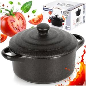 Miseczka do zapiekania porcelanowa z pokrywką 150 ML
