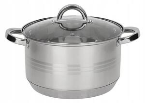 Garnek stalowy 24cm 5 l miarka podziałka na indukcję gaz z pokrywką ROSSNER