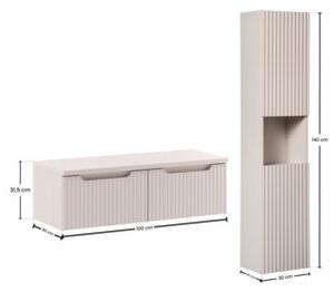 Zestaw mebli łazienkowych 100cm z blatem i szafką wysoką Nova Cashmere