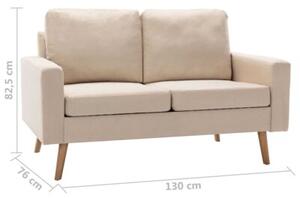 Sofa, 2-osobowa kremowa, tapicerowana tkaninÄ