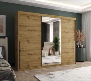 Szafa przesuwna z lustrem Garderoba SIMA T1 250 artisan + u. srebrny