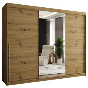Szafa przesuwna z lustrem Garderoba SIMA T1 250 artisan + u. srebrny