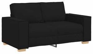 Sofa 2-osobowa czarna 160x78x84 cm tkanina