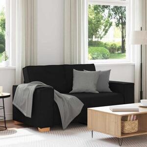 Sofa 2-osobowa czarna 160x78x84 cm tkanina