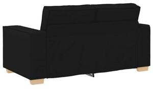 Sofa 2-osobowa czarna 160x78x84 cm tkanina