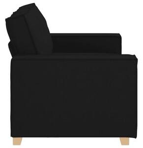Sofa 2-osobowa czarna 160x78x84 cm tkanina