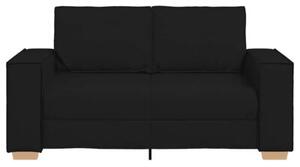 Sofa 2-osobowa czarna 160x78x84 cm tkanina