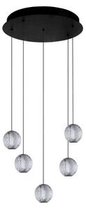 Nowoczesna lampa wisząca LED Azzardo Edem 5 Round BK 21W AZ6017 – czarna, energooszczędna do salonu i jadalni
