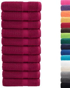 Ręczniki premium, solund, 10 szt., bordowe, 70x140 cm, 600 g/m²