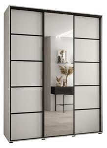 Szafa przesuwna wysoka Davos 5 180, gł. 45 cm biały + biały + czarny