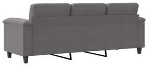 Sofa, 3-osobowa ciemnoszary, 180 cm, tapicerowana mikrofibrÄ