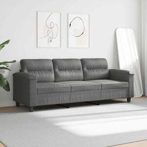 Sofa, 3-osobowa ciemnoszary, 180 cm, tapicerowana mikrofibrÄ