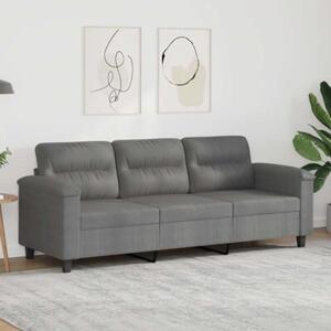 Sofa, 3-osobowa ciemnoszary, 180 cm, tapicerowana mikrofibrÄ