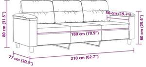Sofa, 3-osobowa ciemnoszary, 180 cm, tapicerowana mikrofibrÄ