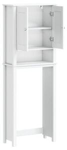 Szafka nad wc berg, biała, 60x27x164,5 cm, drewniana