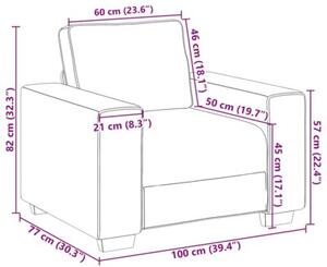 Sofa fotel niebieski 100x77x82 cm tkanina corduroy