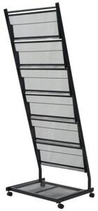 Stojak na gazety/czasopisma 47,5x43x133 cm czarny a4