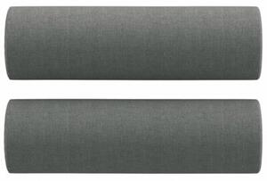 Sofa 2-osobowa z poduszkami, ciemnoszara, 140 cm, tkanina