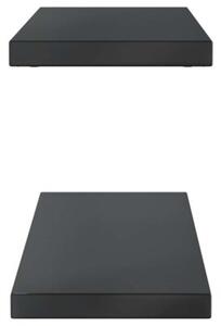 Półki ścienne, 2 szt., 100x23,5x3 cm, czarna stal nierdzewna