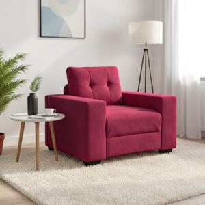Sofa fotel wino czerwone 100x78x80 cm aksamit
