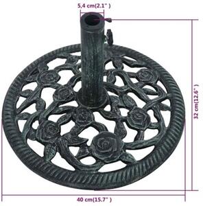 Podstawa pod parasol, zielona, 9 kg, 40 cm, żeliwo