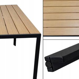 Zestaw mebli ogrodowych balkon stół Allen-ST 130x70W + 4x krzesło KP104-2 czarne