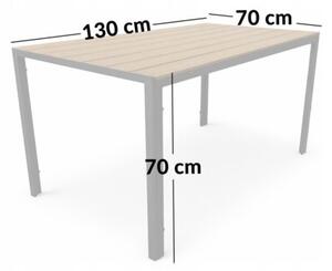Zestaw mebli ogrodowych balkon stół Allen-ST 130x70W + 4x krzesło KP104-2 czarne
