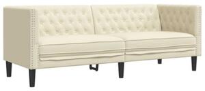 Zestaw 2-cz. wypoczynkowy chesterfield, kremowy, sztuczna skÃ³ra