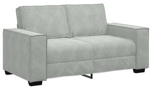 Sofa 2-osobowa, jasnoszara, 160x78x84 cm, tapicerowana aksamitem