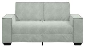Sofa 2-osobowa, jasnoszara, 160x78x84 cm, tapicerowana aksamitem