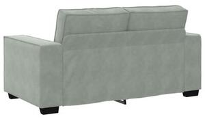 Sofa 2-osobowa, jasnoszara, 160x78x84 cm, tapicerowana aksamitem