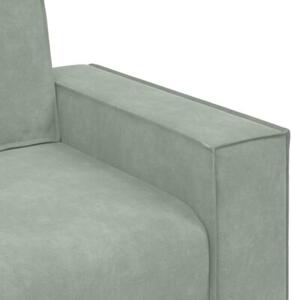 Sofa 2-osobowa, jasnoszara, 160x78x84 cm, tapicerowana aksamitem
