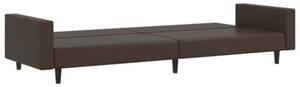 Sofa, 2-osobowa brÄ zowa, sztuczna skÃ³ra