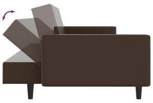 Sofa, 2-osobowa brÄ zowa, sztuczna skÃ³ra
