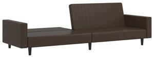 Sofa, 2-osobowa brÄ zowa, sztuczna skÃ³ra