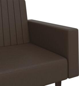 Sofa, 2-osobowa brÄ zowa, sztuczna skÃ³ra