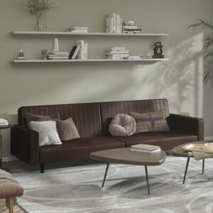 Sofa, 2-osobowa brÄ zowa, sztuczna skÃ³ra