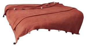 Ceglasta polarowa narzuta 150x200 cm Pom Pom – Mijolnir