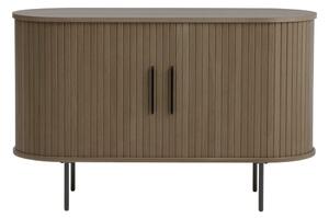 Brązowa komoda w dekorze dębu z drzwiami przesuwnymi 120x76x45 cm Nola – Unique Furniture