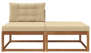 Zestaw sof narożnych 2 sztuka naturalny lite drewno akacji