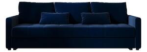 Granatowa welurowa sofa rozkładana L1-W32