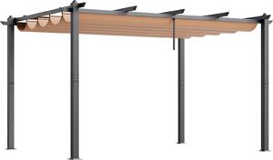 SucceBuy 10'x13' rozkadana pergola z baldachimem do uytku na zewntrz, aluminiowa, na taras, do ogrodu (beowa)
