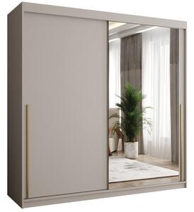 Szafa przesuwna z lustrem Garderoba SIMA T2 200 kaszmir + u. złoty