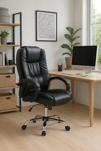 Czarny ergonomiczny biurowy fotel obrotowy A5-R11