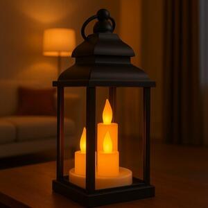 Lampion dekoracyjny LED z imitacją świec 10 x 22 cm - LAMP52CZ